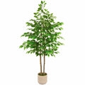 Albero di Ficus Artificiale Verde 180 cm con Vaso