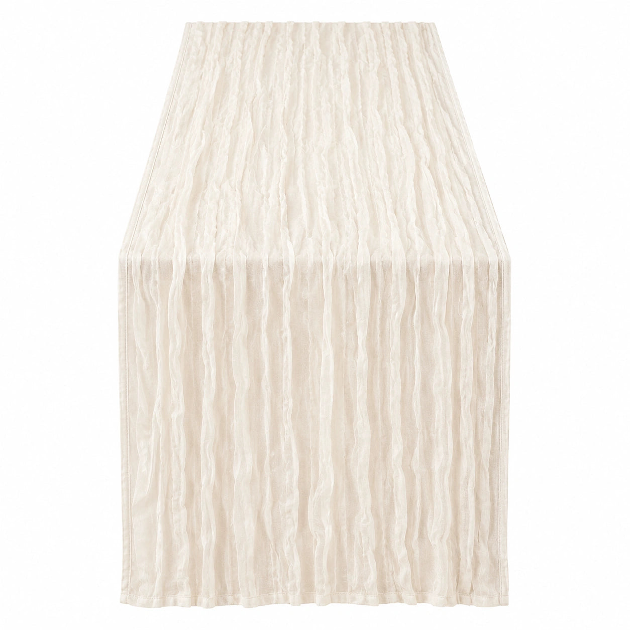 Chemin de Table Beige Plissé Élégant