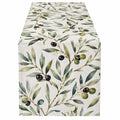 Chemin de Table Motif Feuilles d'Olivier 180x40cm