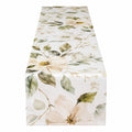 Chemin de table floral imprimé blanc et vert