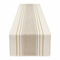 Chemin de Table en Coton à Rayures Beige