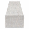 Chemin de Table Décoratif Brodé 180x40 cm Gris Clair