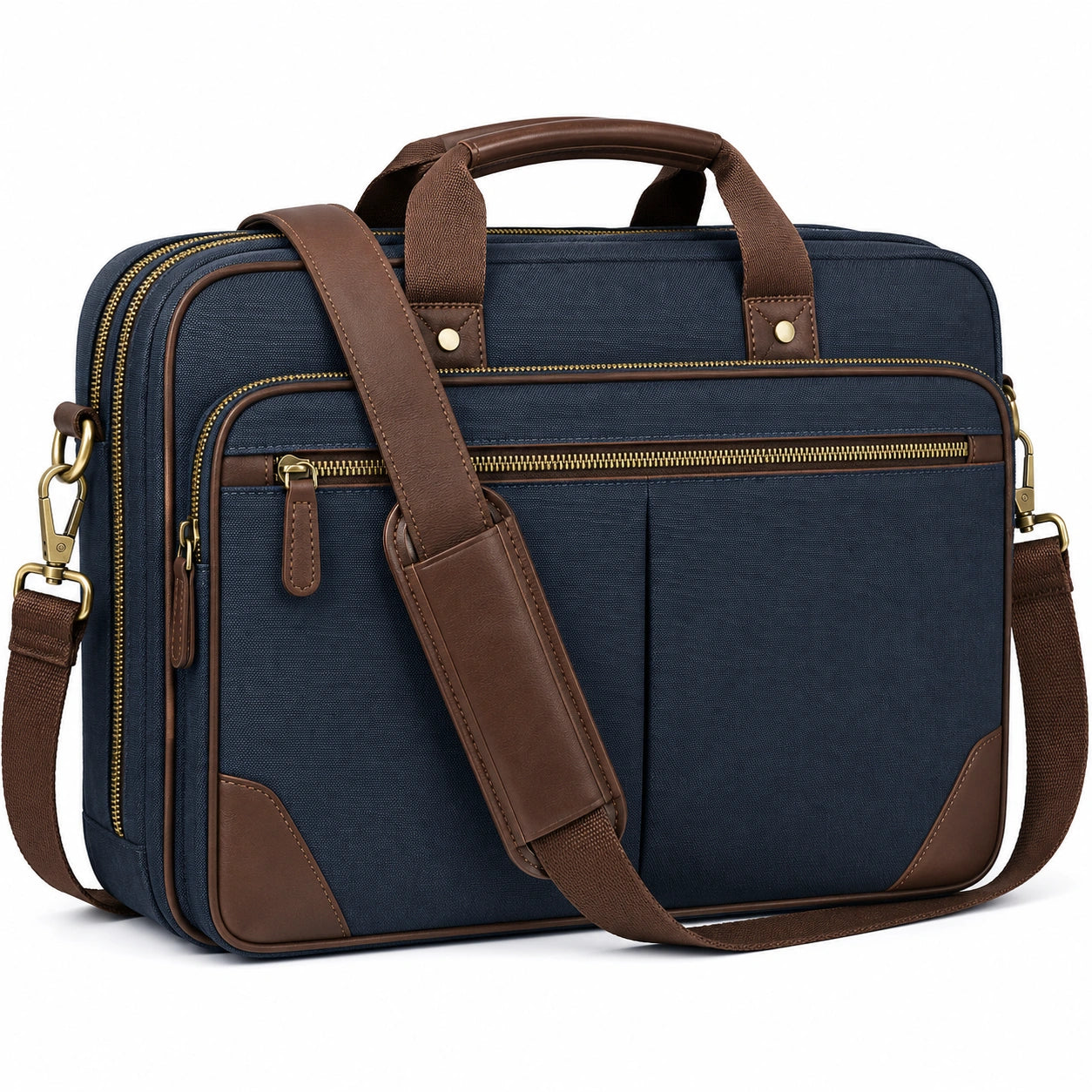 Sacoche pour ordinateur portable bleu et marron