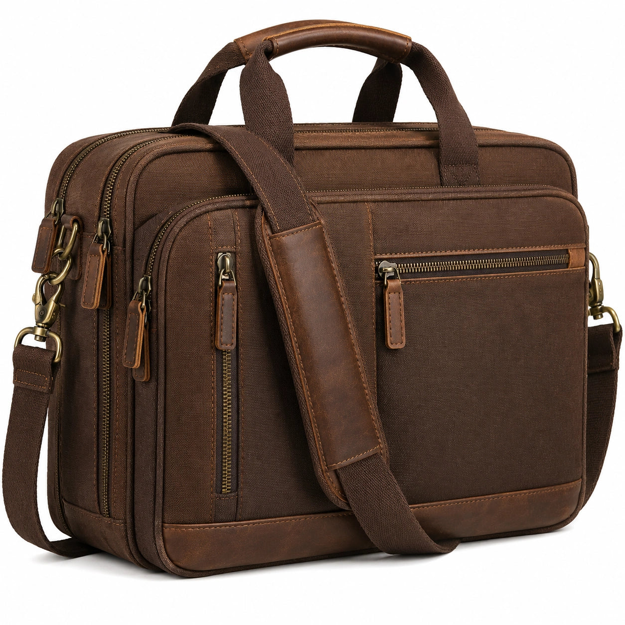 Sacoche Professionnelle Portable en Toile Marron