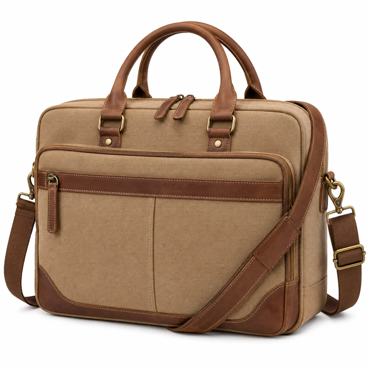 Sacoche pour ordinateur portable classique marron avec bandoulière