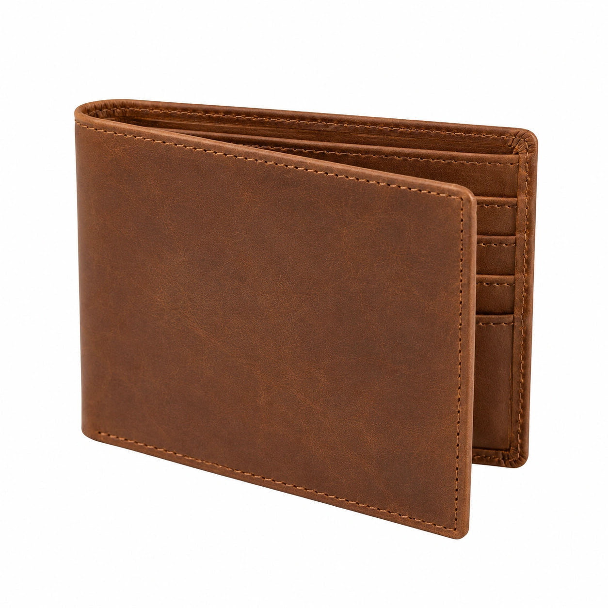Portefeuille classique pour homme en cuir marron