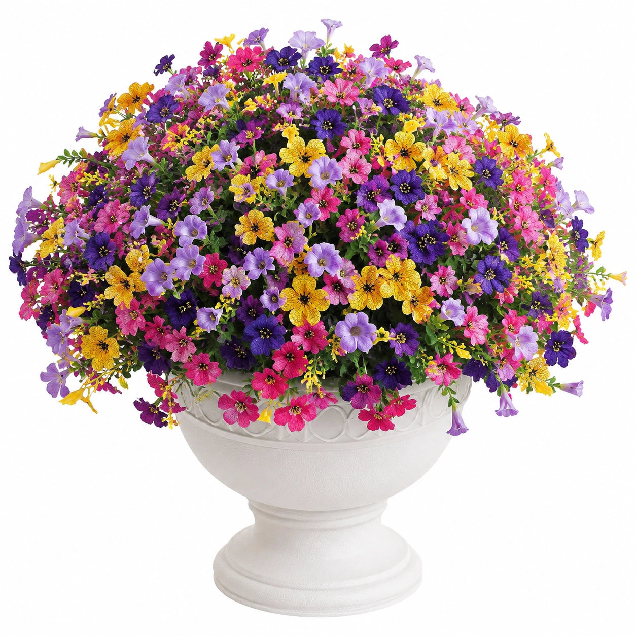 Composizione Floreale Artificiale in Vaso Decorativo Multicolore