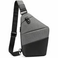 Sacoche bandoulière sportive gris et noir avec poches multiples