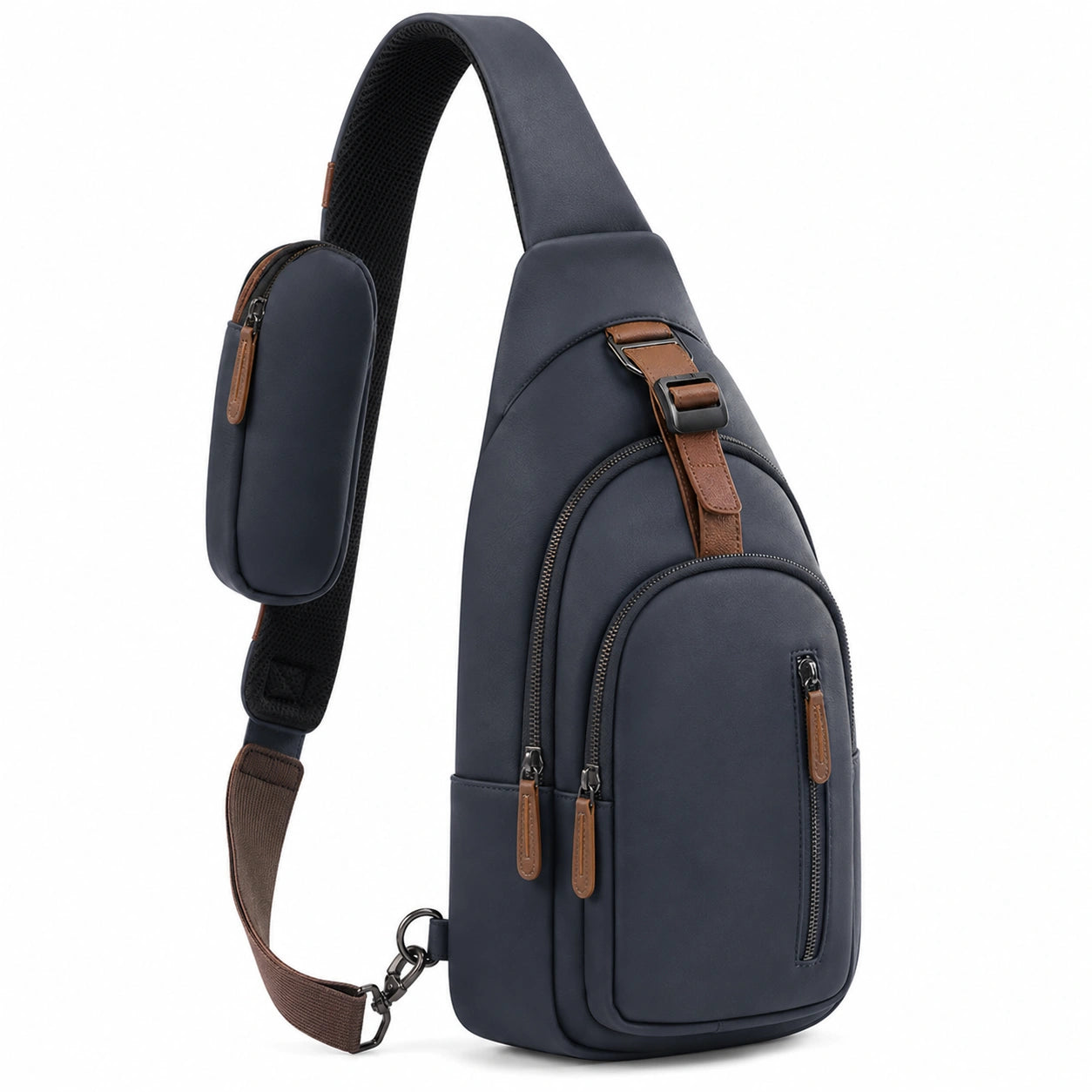 Sac à Bandoulière Ergonomique Bleu avec Pochette Détachable