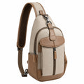 Sac à bandoulière léger en toile beige et marron