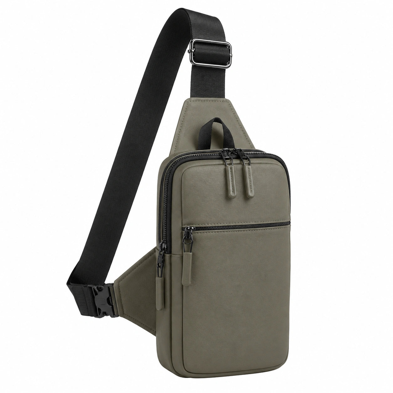 Sac à bandoulière vert avec poches multiples et bandoulière réglable
