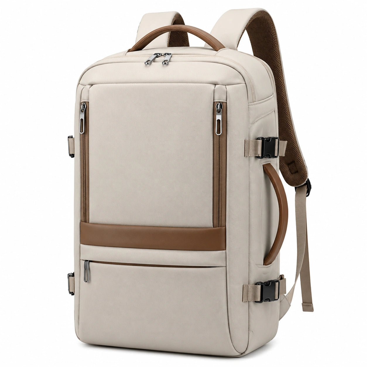 Sac à dos urbain 40L beige et marron