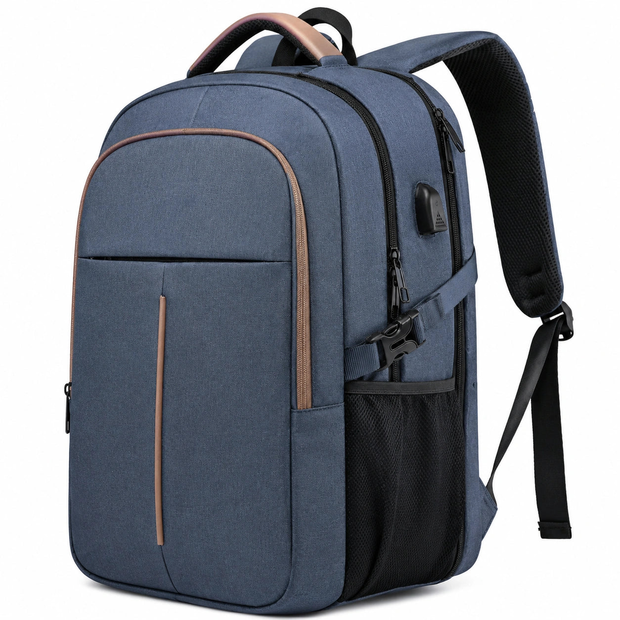 Sac à dos moderne pour ordinateur portable avec port USB, Bleu
