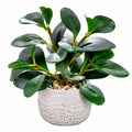 Pianta Artificiale Decorativa con Foglie Verdi e Vaso