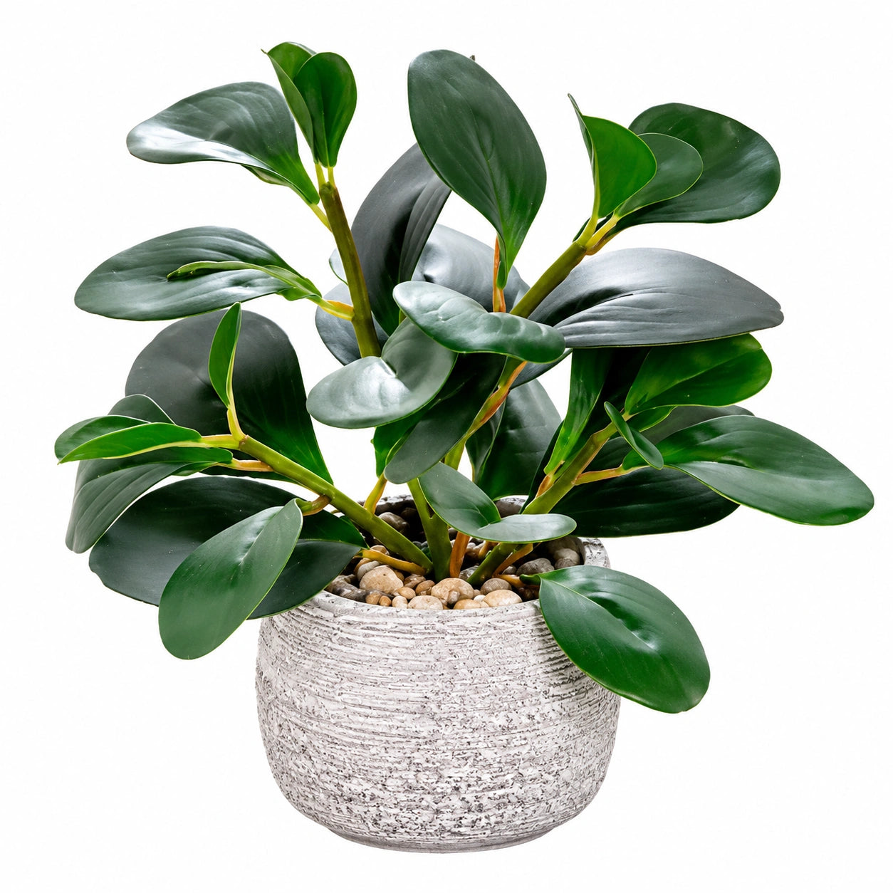 Pianta Artificiale Decorativa con Foglie Verdi e Vaso