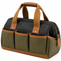 Sac à outils noir et vert avec poignées renforcées