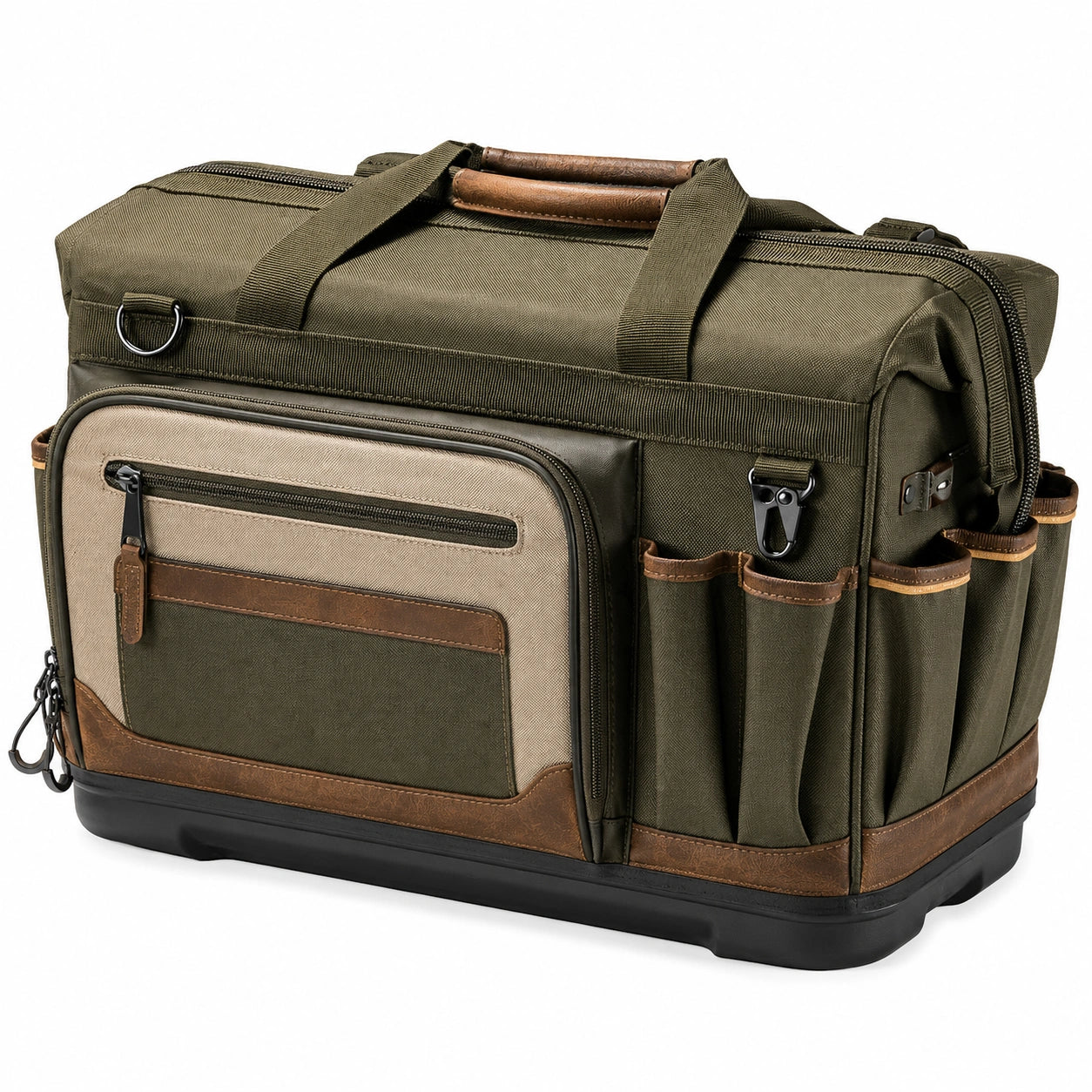 Sac à outils multifonction en kaki et beige