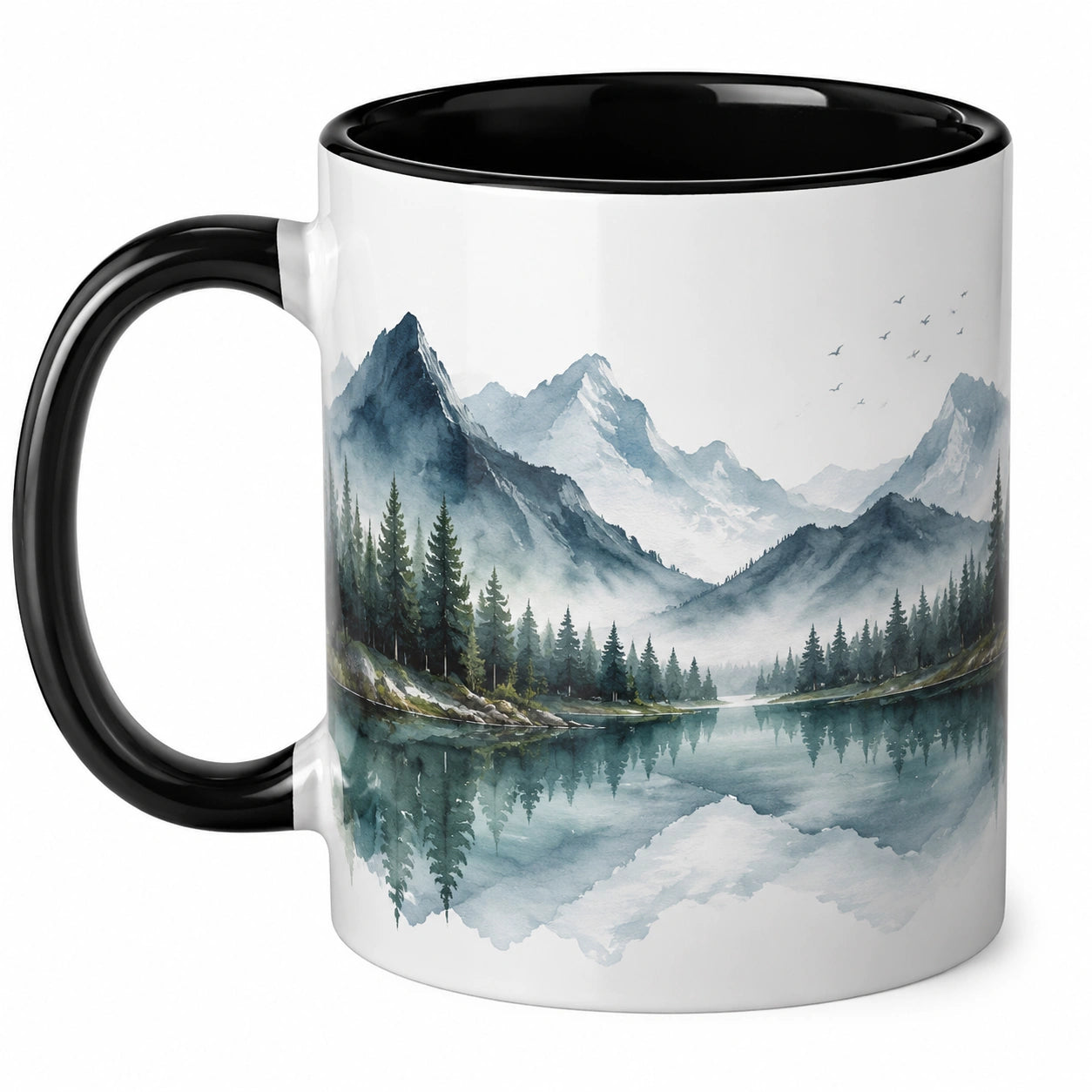 Tazza da Caffè con Paesaggio Montano 350ml Bianca e Nera